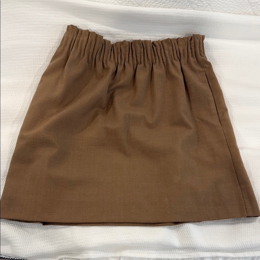 J. Crew Tan Smocked Bubble Mini Skirt Casual
